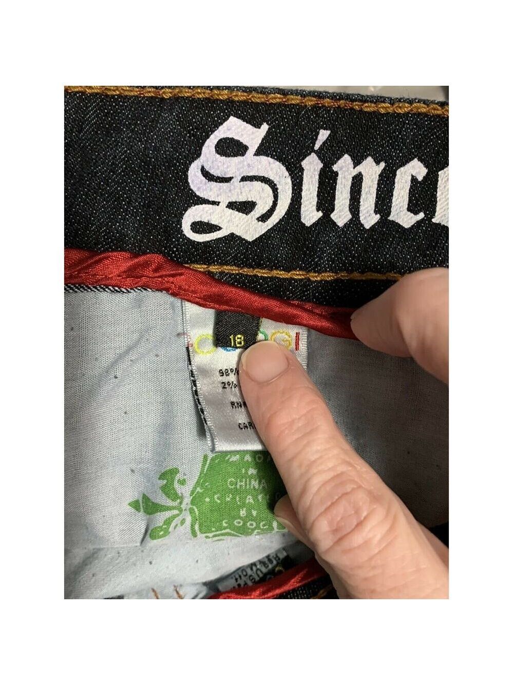 coogi Dark WASH jean EMBROIDERED Sz 18 Multicolor - Picture 9 of 11